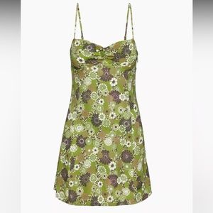 Aritzia Wilfred Green Sweetheart Mini Dress